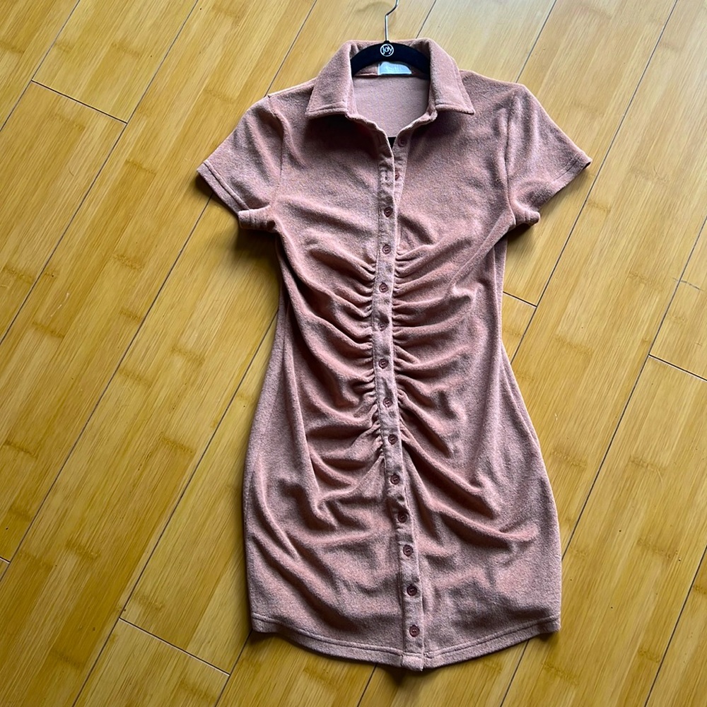 ISALIS terry button up dress